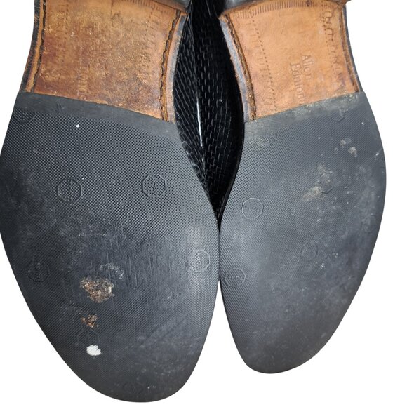 Allen Edmonds Shreveport Black Leather Lace Up Oxfords Size 9.5 Split Toe Woven - Picture 10 of 15